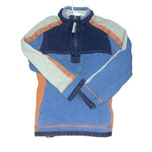 Fat Face Young Crew Kids Arlie Quarter Zip Sweatshirt Blue  8/9